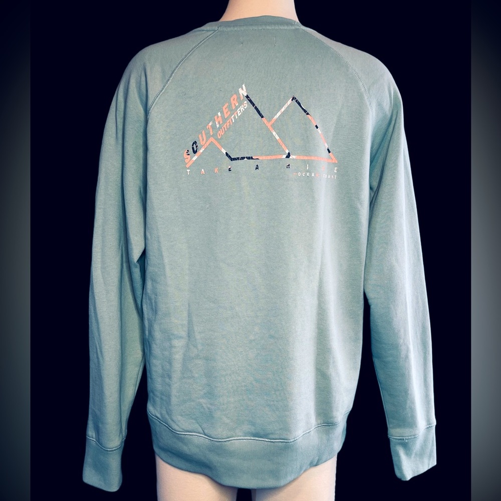 Ocean + Coast Size S Aqua Blue Green Sweatshirt Long Sleeve Shirt Top - Picture 3 of 5